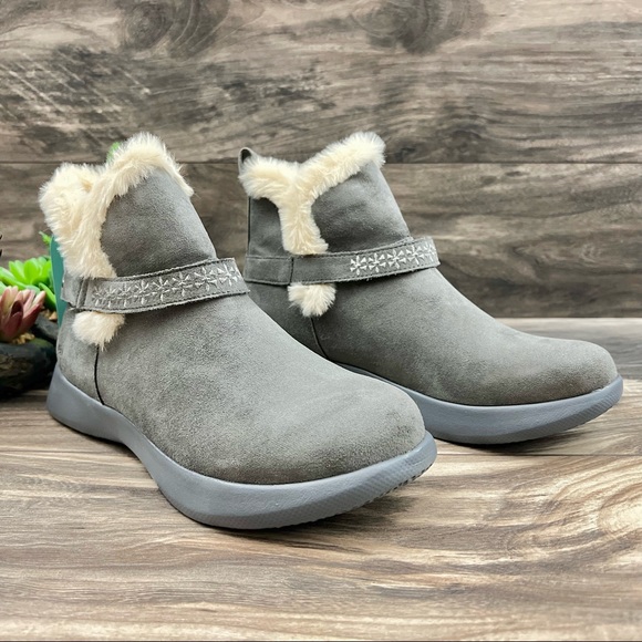 NIB JBU Jambu Nordic Faux Fur Lined Ankle Boots Bootie Grey - Picture 5 of 13